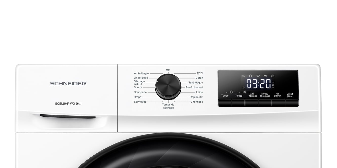 Schneider SCSL9HP WD Sèche linge pompe à chaleur 9kg Neuf - vue 3