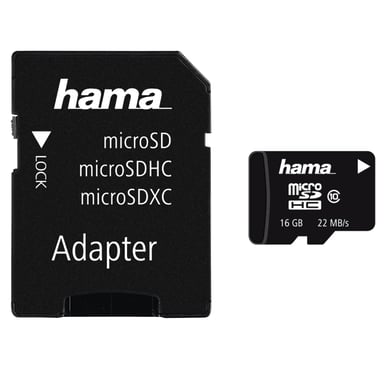 microSDHC 16GB classe 10 22MB/s+adaptateur/mobile