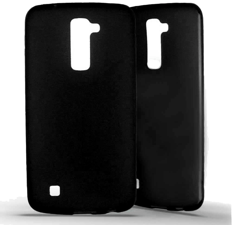 Coque silicone unie compatible Givré Noir LG K10