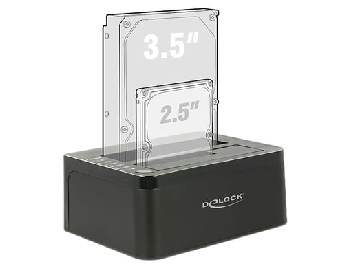 DeLOCK 62661 base de conexión para disco duro USB 3.2 Gen 1 (3.1 Gen 1) Type-B Negro