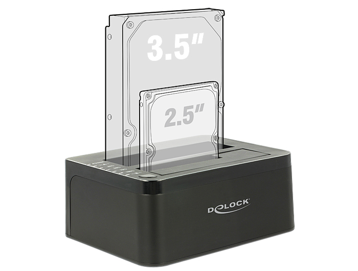 DeLOCK 62661 Station d'accueil de disques de stockage USB 3.2 Gen 1 3.1 Gen 1 Type B Neuf - vue 3