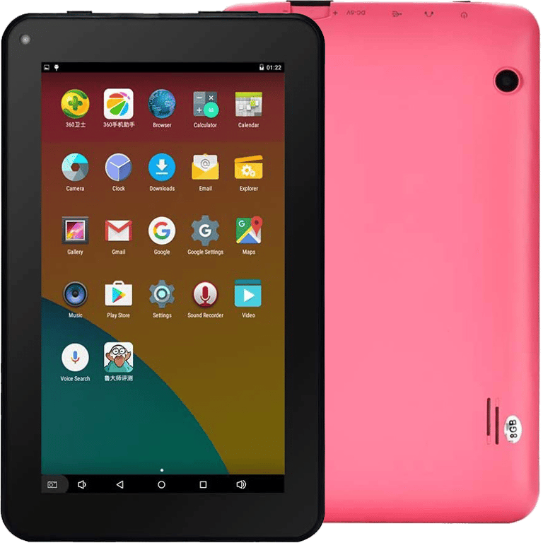 Tablette Tactile Android 7 pouces 6.0 Quad Core 1.3Ghz Wifi Bluetooth 24Go Rose Plastique YONIS
