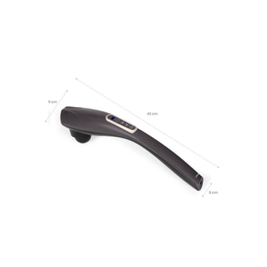 Pistolet de massage multifonction LIVOO DOS223C XXL 6-en-1 12 modes 10 vitesses poignée XXL Noir rechargeable 2000 mAh, arrêt auto 15 min, écran rétroéclairé bleu