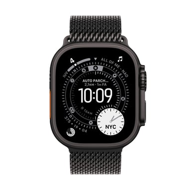 Watch Ultra 3 (2025) GPS + 5G, Boitier de 49 mm en Titane Noir avec bracelet milanais en Titane Noir, M