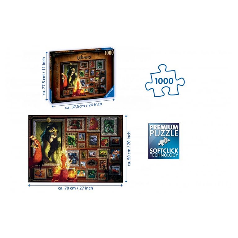 Puzzle 1000 pièces : Scar Collection Disney Villainous Ravensburger France - vue 4