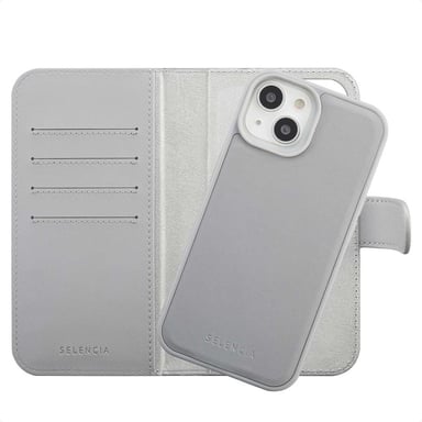 Selencia Étui portefeuille amovible Olyn avec MagSafe pour Apple iPhone 15 - Gris