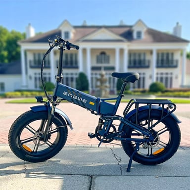 Bicicleta eléctrica plegable ENGWE ENGINE PRO 2.0 de 750 W con neumáticos anchos de 20 x 4,0 pulgadas, batería extraíble de 16 Ah, suspensión total, 8 marchas, color Azul