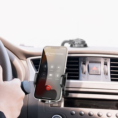 Support Auto Smartphone Fixation Ventouse Tableau de Bord Pare-brise XO Noir