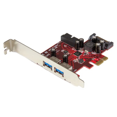 StarTech.com Carte contrôleur PCI Express à 4 ports USB 3.0 - 2 externes 2 internes - Adaptateur PCIe avec alimentation SATA - Neuf