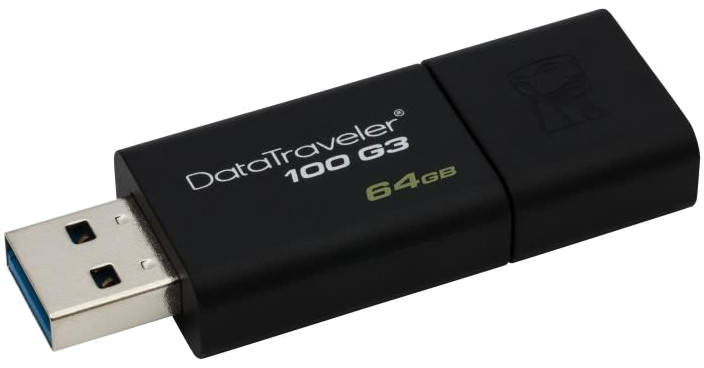 KINGSTON - DataTraveler 100G3 - Clé USB - 64Go - USB 3.0 (DT100G3/64GB)