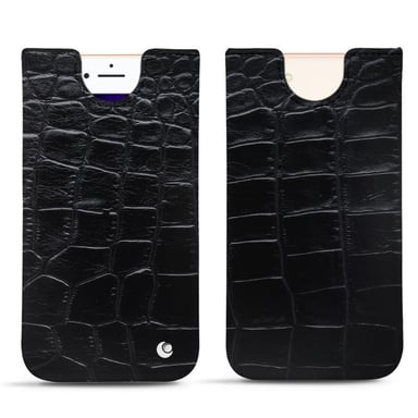 Pochette cuir Apple iPhone 8 -  - Noir - Cuir Abaca