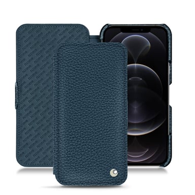 Housse cuir Apple iPhone 12 Pro Max -  - Bleu - Cuir grainé