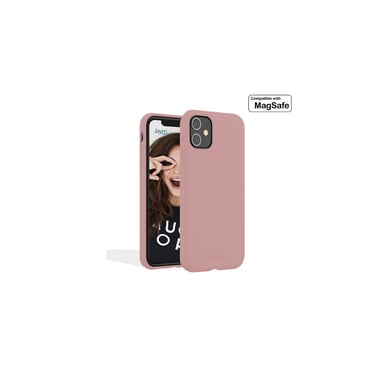 JAYM - Coque Silicone Premium Rose Sable pour Apple iPhone 14 [Compatible Magsafe] 100% Silicone et Microfibre - Renforcée et Ultra Doux