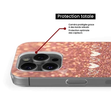 Coque en silicone - Compatible pour Google Pixel 8a - design paillettes coeur