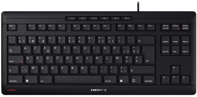 CHERRY STREAM KEYBOARD TKL clavier USB AZERTY Belge Noir
