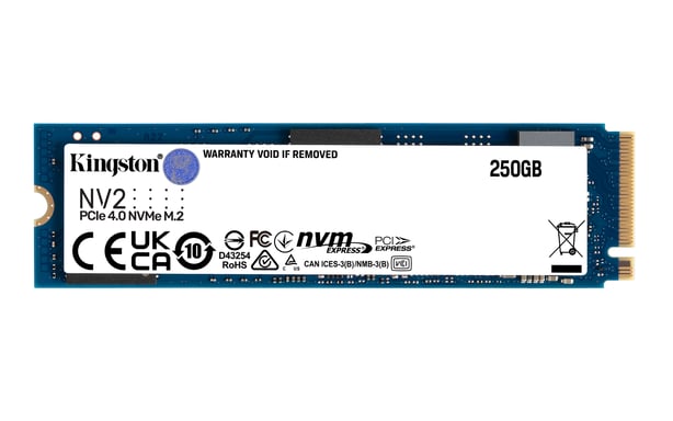 KINGSTON TECHNOLOGY Disco Duro - SSD NV2 - 250Gb - M.2 2280 PCIe 4.0 NVMe - Azul