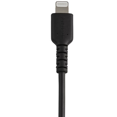 StarTech.com Cable Resistente USB-A a Lightning de 30 cm Negro - Cable de Sincronización y Carga USB Tipo A a Lightning con Fibra de Aramida Resistent