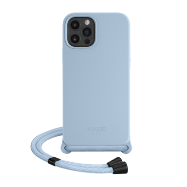 Funda bandolera de gel de silicona suave para Apple iPhone 12/12 Pro, azul lila
