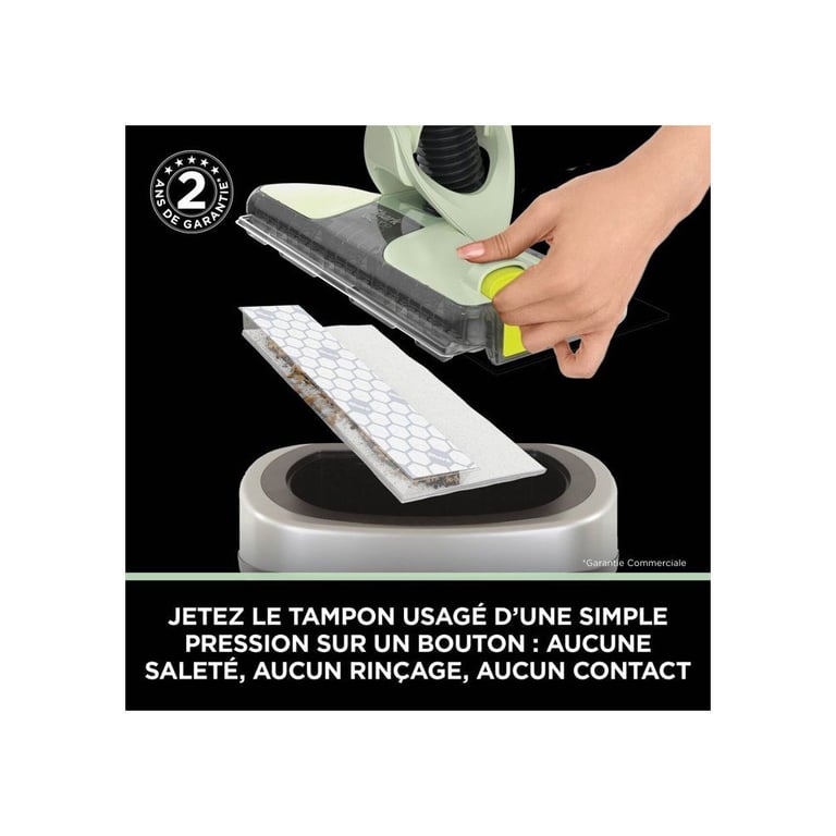 Aspirateur balai sans fil 2 en 1 VacMop SHARK VM200EUGN Nettoyage par pulvérisation 152kg Tampons jetables - vue 4