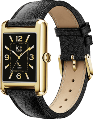 Montre ICE SMART TK 2.0 Rectangulaire avec Bracelet Cuir Or Grain Noir Ice Watch