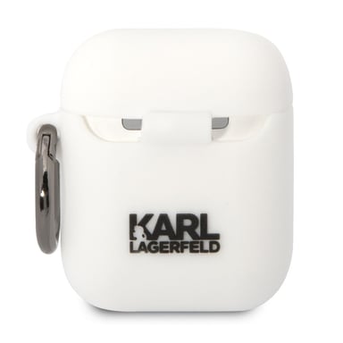 Coque Silicone AirPods 1/2 Karl Head 3D Luxe Antichoc Noir