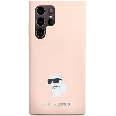 Étui en silicone Karl Lagerfeld Choupette pour Galaxy S23 Ultra, rose