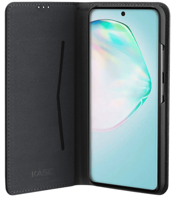 Folio a conchiglia con slot per schede e supporto per Samsung Galaxy S10 Lite, nero