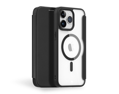 Etui Folio Renforcé iPhone 15 Pro Max Compatible MagSafe Noir - Garantie à vie Force Case
