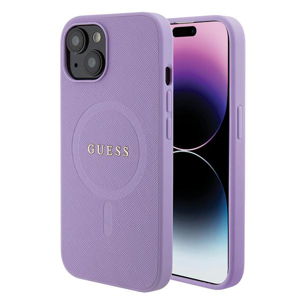 Guess Coque pour iPhone 15 Plus / iPhone 14 Plus - Saffiano MagSafe (GUHMP15MPSAHMCU)