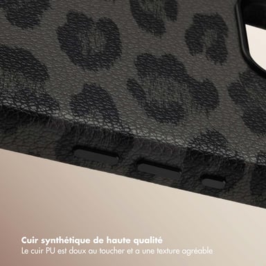 Selencia Coque Sabi imprimé panthère avec MagSafe pour Apple iPhone 16e - Midnight Black