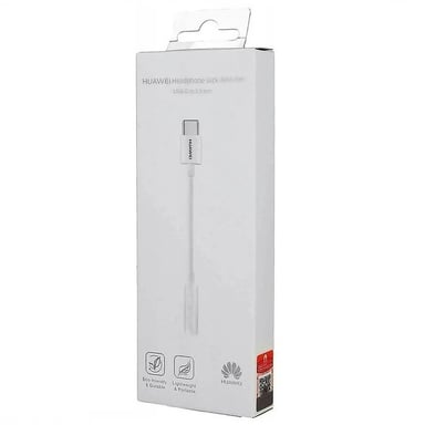 Adaptador de auriculares USB Type-C a jack de 3,5 mm blanco Huawei CM20