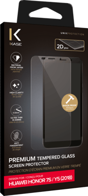 Protection d'écran premium en verre trempé pour Huawei Honor 7S/ Y5 (2018), Transparent