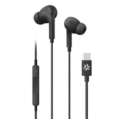 Celly UP1200TYPECBK écouteur/casque Avec fil Ecouteurs Appels/Musique USB Type-C Noir