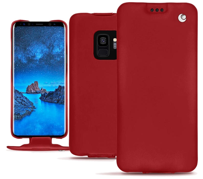 Housse cuir Samsung Galaxy S9 - Rabat verticalRouge