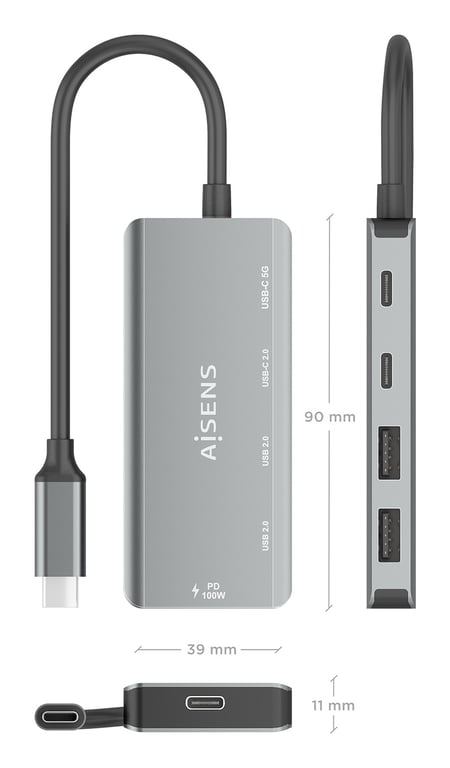 AISENS A109 0946 station d'accueil Avec fil USB 3.2 Gen 1 3.1 Gen 1 Type C Neuf - vue 3