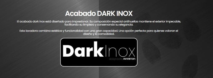 Lavadora Carga Frontal Infiniton WM-S84ADX, 8 kg, 1400 rpm, A, Vapor Care, Inverter, Dark Inox