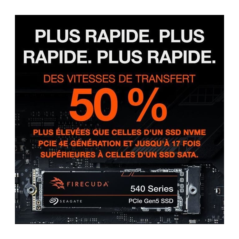Seagate FireCuda 540 .2 PCI Express 5.0 NVMe 3D TLC Neuf - vue 4
