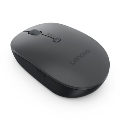 Lenovo Multi-Device - Edición X9 - ratón - diestros y zurdos - óptico - 4 botones - inalámbrico - 2,4 GHz, Bluetooth 5.0 - receptor inalámbrico USB-C - gris tormenta (superior), negro tormenta (inferior) - carcasa marrón