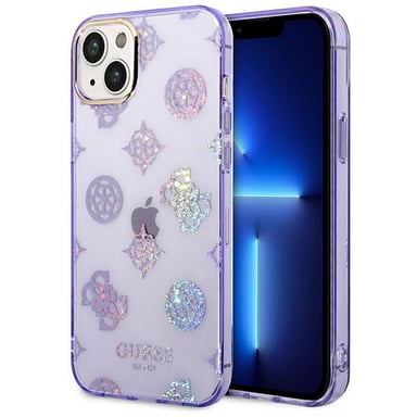 Custodia Guess per iPhone 14 Plus 6,7'' lilla Peony Glitter