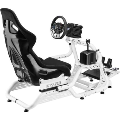 Soporte Simracing & Flightsim - Para cockpit GTR S8 Full Force - Blanco - Compatible con freno de mano, caja de cambios, joystick