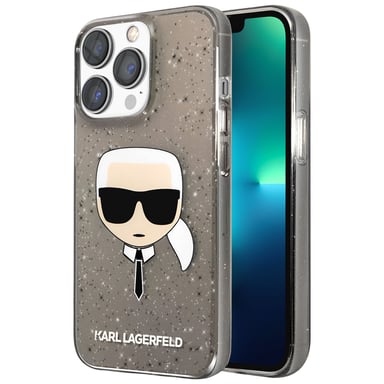 Coque pour Apple iPhone 13 Pro Translucide Pailletée Karl Noir