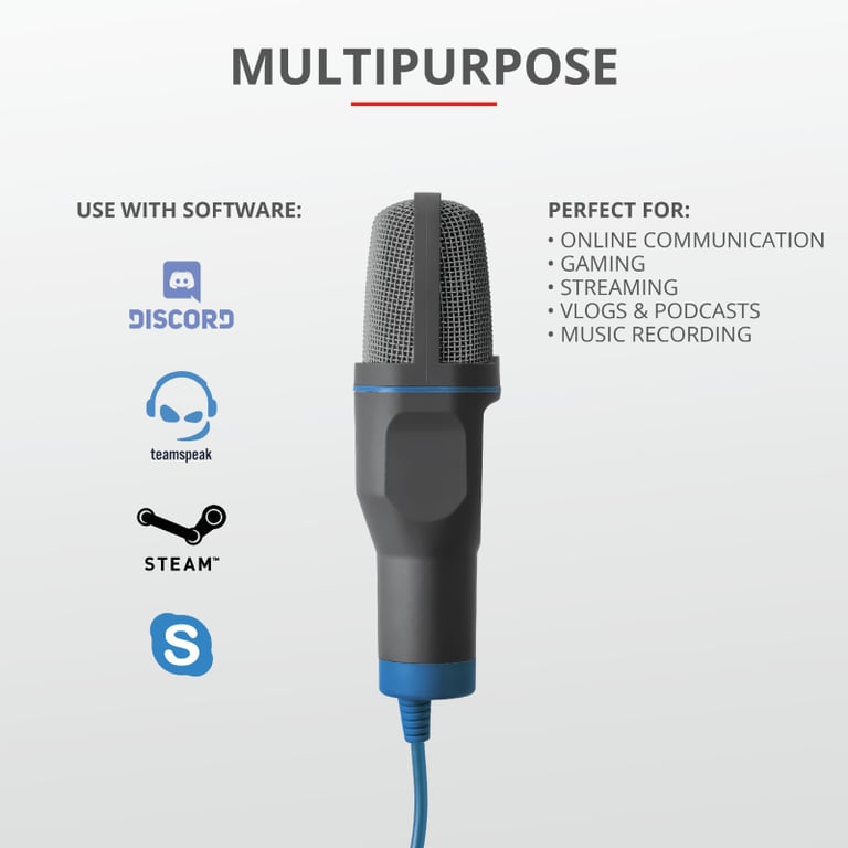 Trust Mico Noir, Bleu Microphone de PC - Neuf