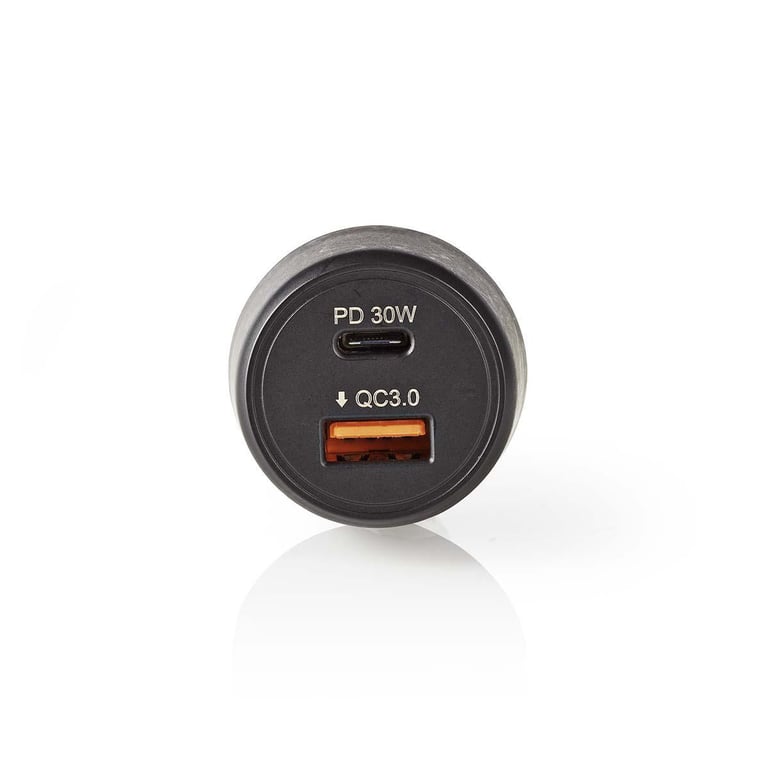 Nedis CCPD30W100BK chargeur d'appareils mobiles Smartphone Noir Allume-cigare Charge rapide Auto - Neuf