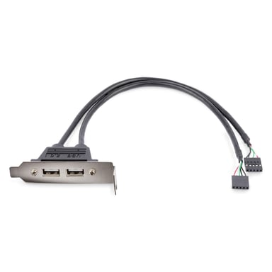 StarTech.com Cabezal Bracket Perfil Bajo de 2 puertos USB 2.0 con conexión a Placa Base 2x IDC5 - Low Profile