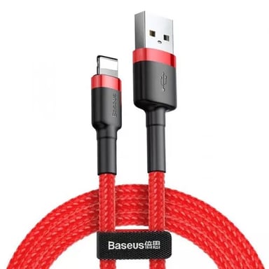 Baseus CALKLF-R09 cable de conector Lightning 3 m Rojo