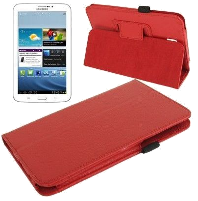Housse Intégrale Anti Choc Rayure Poussière Cuir Rouge Samsung Galaxy Tab 3 7' Faux cuir YONIS