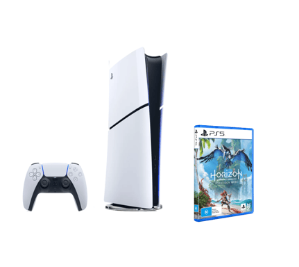 Pack PS5 Slim & Horizon Forbidden West - Console de Jeux Playstation 5 Slim (Digitale) 1 To, Blanc