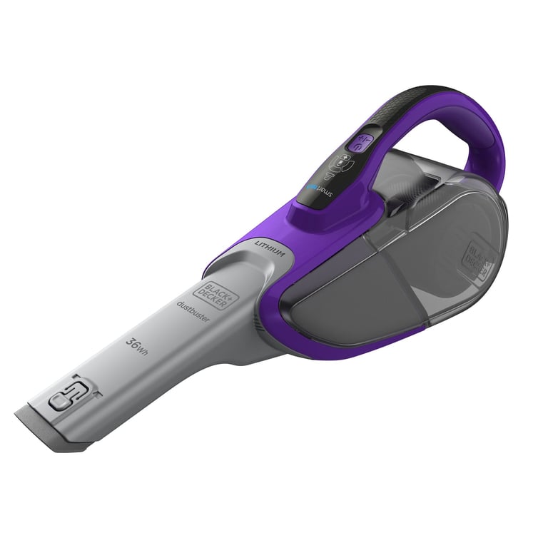 Black & Decker SVJ520BFSP-QW aspirateur balai et balai électrique Aspirateur-balai 2 en 1 Batterie Sec Cyclonique Sans sac 0,5 L Gris, Violet, Titane 2 Ah