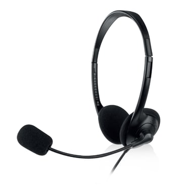 Ewent EW3568 écouteur/casque Avec fil Arceau Appels/Musique USB Type-A Noir