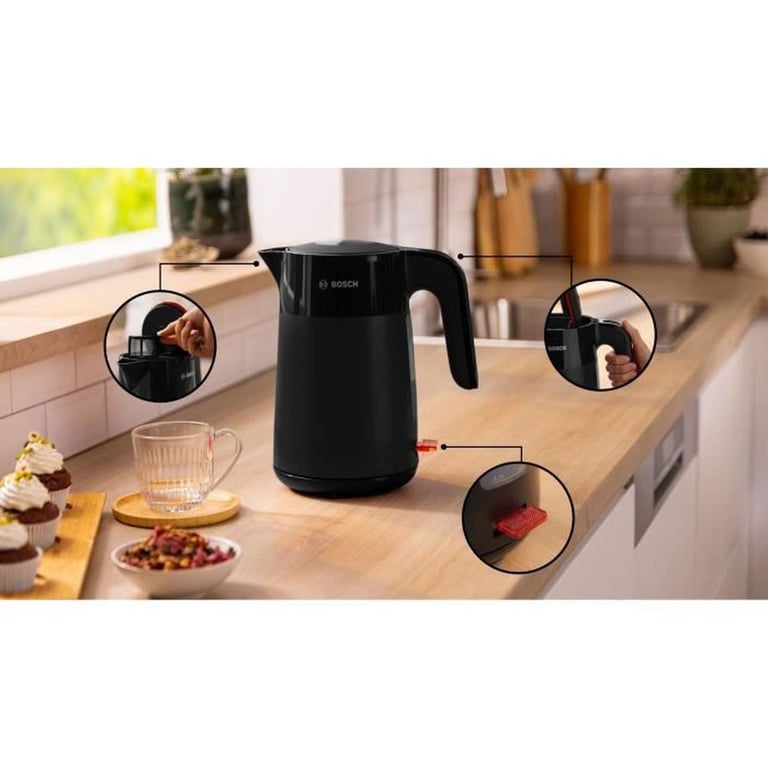 Bouilloire Électrique Bosch TWK2M163 – 1.7L, 2400W, Filtre Anti-Calcaire - vue 3